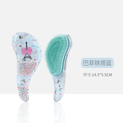 1 Pc New Cute Hair dressing Comb for Kids Anti-knot Massage Flowing Bead Hair Brush Children Girls Dress Up Makeups Toy Gifts