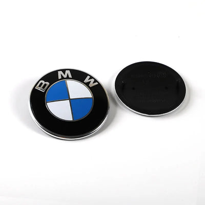 3D ABS 74MM & 82MM BMW HOOD EMBLEM – FRONT BONNET & REAR TRUNK BADGE COVER FOR BMW E39 E46 E30 E36 E87 E60 E90 ACCESSORIES