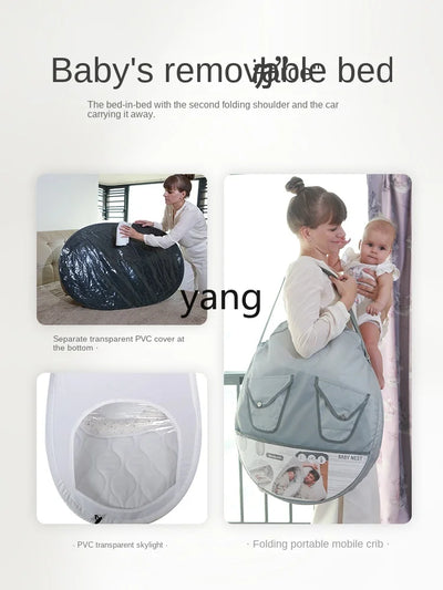 L'm'm Anti-False Pressure Baby Bed Foldable Mobile Portable Multifunctional Cradle Babies' Bed
