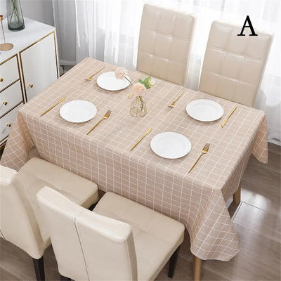 Nordic Style Grid Printed Household Waterproof  Oil Resistant Dining Table Cloth Table Cover Party Decoration Rectangular