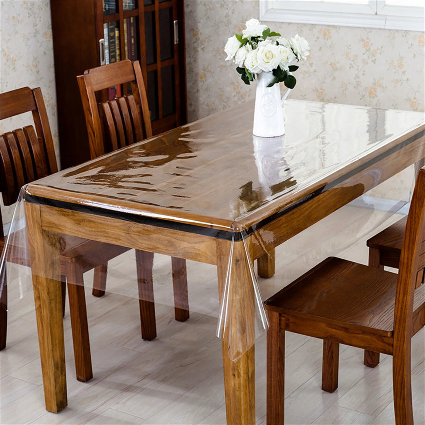 Clear Desk Mat Waterproof Plastic Table Cover Protector Vinyl Tablecloth Clear Desk Pad Protector Easy To Clear