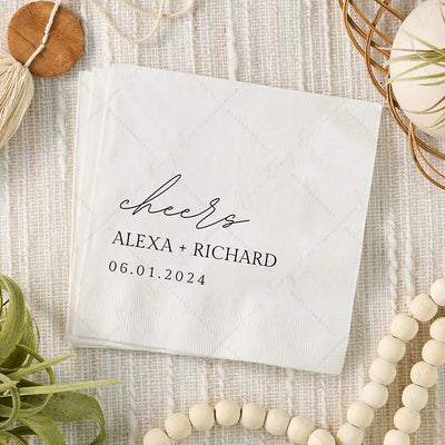 50pcs Personalized Paper Napkins for Wedding Cocktail Napkins Initials Customized Dinner Napkin Party Decor Pet Portrait Napkins