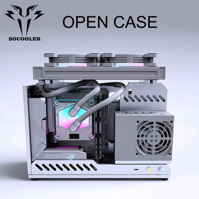 Socooler  ITX Portable Rack Case Open Computer Case Open Frame Diy Gaming Computer Case Mini ITX case Aviation Aluminum SFX G1