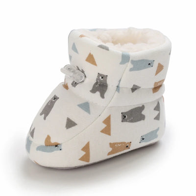 Winter Cute Cartoon Baby Boots for Boys and Girls Cotton Soft Sole Anti slip and Warm Preschool Children's Walking Shoes with