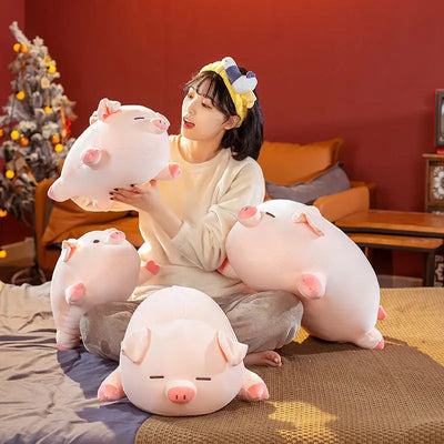 Pig Plush Toy Throw Pillows Kawaii Cartoon Animal Stuffed Soft Doll INS Birthday Gift for Girls Kids Children PP Cotton