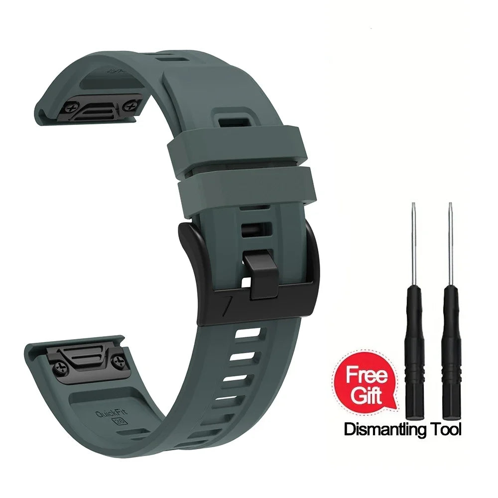 22mm 26mm Silicone Strap For Garmin Fenix 7X 7 Pro Solar/6X 6 Sapphire 5 5X Plus 3 3HR/Epix Approach S62 60 QuickFit Watch Band
