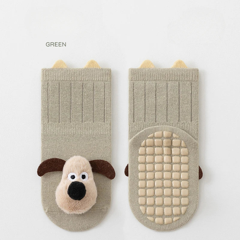 AUTUMN WINTER 3D BONELESS ANTI-SLIP BABY WALKING SOCKS – PUPPY DOLL FLOOR SOCKS FOR INFANTS & TODDLERS