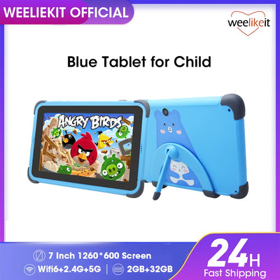 Used Tablets 7'' Android Children Tablet  2GB 32GB 4-Core Tablet for Kids 1024x600 IPS Dual Wifi 5G 3000mAh NO Tab Holder