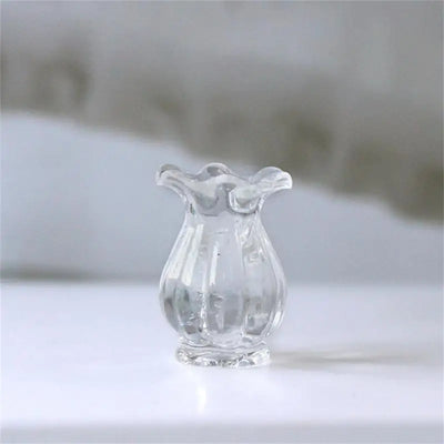 Mini Rose Ceramic Vase Handicraft Collection Miniature Model Resin Simulation Vase Desktop Mini Decor Creative Pocket Artwork