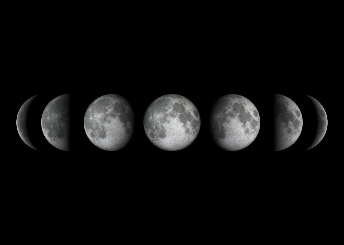 Black White Art Moon Phase Posters Aesthetic Canvas Prints Painting Wall Picture for Living Room Bar Cafe Home Decor Cuadros