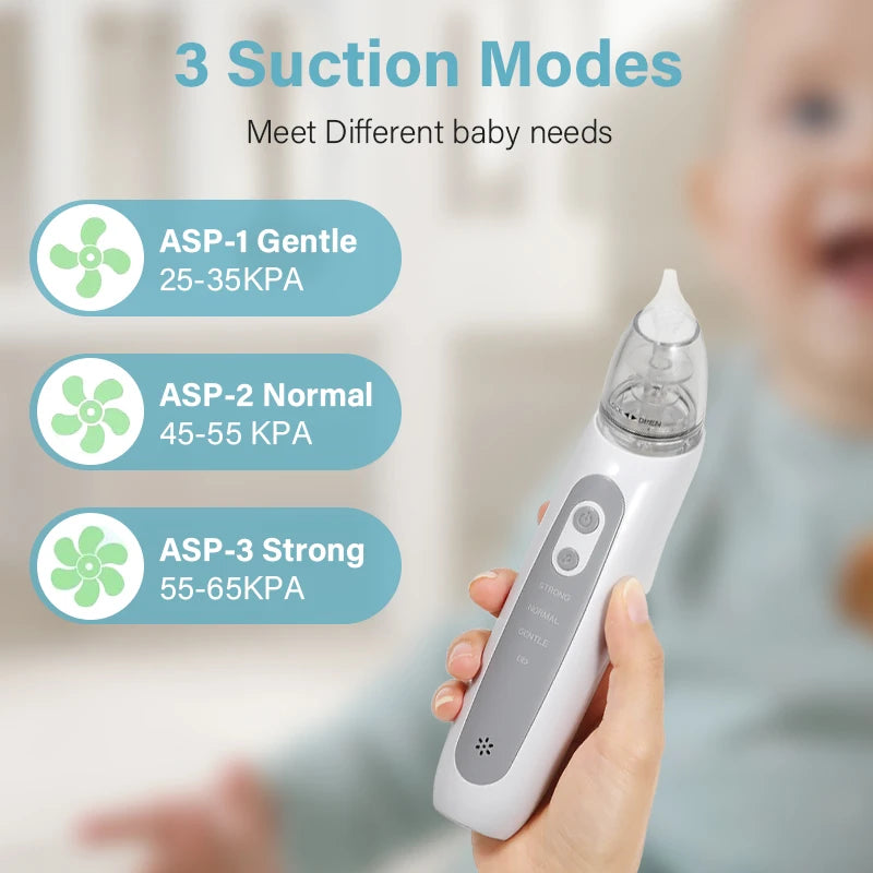 Nasal Aspirator for Baby Electric Nose Aspirator for Toddler Nose Sucker Automatic Nose Cleaner with Music and 3 Silicone Tips