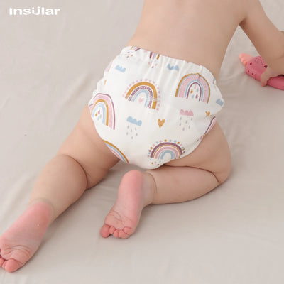 3PCS BABY COTTON TRAINING PANTS 6-LAYER WATERPROOF REUSABLE CLOTH DIAPERS FOR TODDLERS
