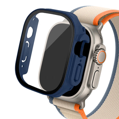 Glass+case For Apple Watch Ultra 2 case 49mm smartwatch PC Bumper+Screen Protector Tempered Cover iwatch series band Accessories