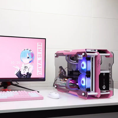 ZEAGINAL ZC-01M mini water-cooled chassis all-aluminum double-sided tempered glass DIY desktop computer game small chassis