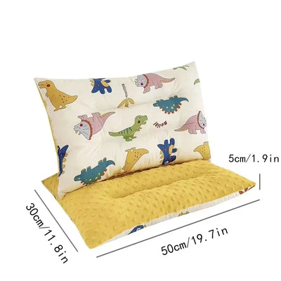1PC CARTOON COTTON BEAN VELVET PILLOW CORE FOR CHILDREN 0-10 YEARS OLD | BABY COMFORT PILLOW 30*50CM, CUTE CARTOON PRINTING, SOFT