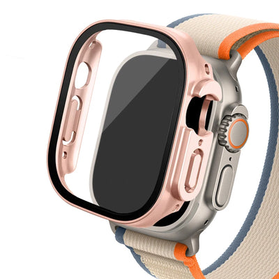 Glass+case For Apple Watch Ultra 2 case 49mm smartwatch PC Bumper+Screen Protector Tempered Cover iwatch series band Accessories