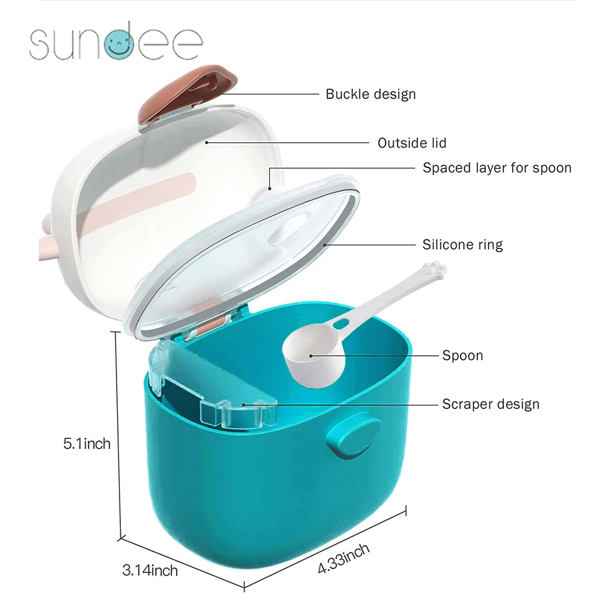 Baby Milk Powder Box with Scoop Portable Infant Formula Dispenser Baby Food Storage Box Toddler Snacks Container Milk Powder Can
