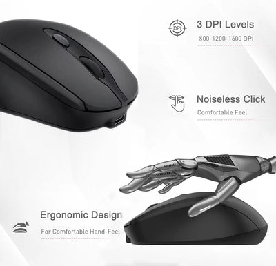 Rechargeable Wireless Mouse 2.4G Bluetooth-Compatible Wireless Computer Mouse USB Silent Gamer Mice For PC Laptop Macbook Tablet