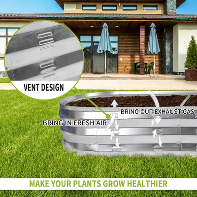 new Raised Garden Bed Kit for Vegetables Flower Galvanized Metal Planter Boxs Designed for Easy DIY and Cleaning Not Twist