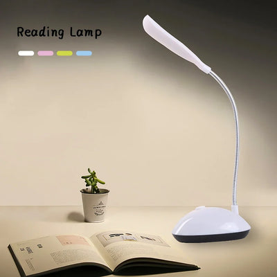 Battery Operated LED Reading Night Lamp Flexible Table Light Foldable Switch Desk Working Study Light For Kids Student Office