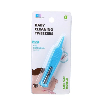 Safety Forceps with LED Light Baby Dig Booger Clip Infants Clean Ear Nose Navel Safety Tweezers Safe Forceps Cleaning Supplies