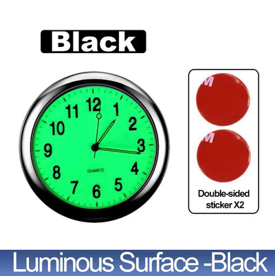 LUMINOUS MINI QUARTZ CAR CLOCK – STICK-ON DIGITAL WATCH ORNAMENT FOR AUTO INTERIOR