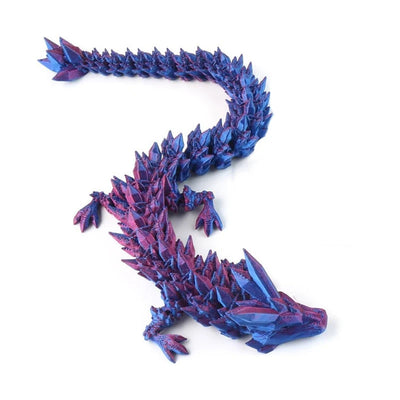 3D Printed Gem Dragon Glow in The Dark Rotatable Articulated Dragons Crystal Figures Action Toy Desktop Ornament Birthday Gifts