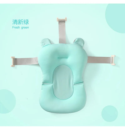 Baby Bath Seat Support Mat Foldable Baby Bath Tub Pad & Chair Newborn Bathtub Pillow Infant Anti-Slip Soft Comfort Body Cushion