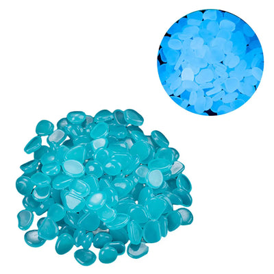 100PCS Solar Luminous Stone Fish Tank Pebble Multifunction Glow In The Dark Pebble Glowing Stone Rock Reusable Garden Decoration