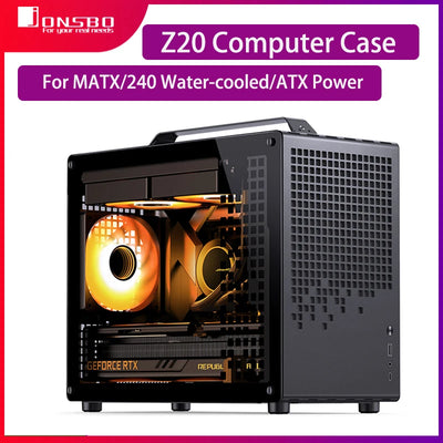 JONSBO Z20 MATX Computer Case Portable Mini ATX PC Case For MATX/240 Water Cooling Desktop Chassis Support 363mm Graphics Card