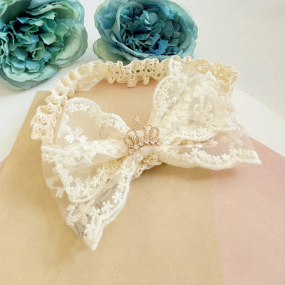 Princess Lace Florwers Bowknot Baby Headbands Elastic Girl Hair Bands Newborn Infant Accessories Photography Props Headwear