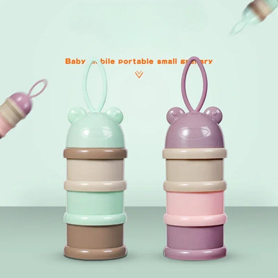 1PCColourful baby 3 tier milk powder box Individual tiered milk powder compartments Children's portable rotating milk powder box