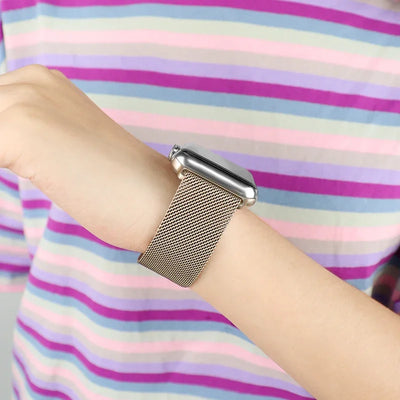 Milanese Loop for apple watch band 44mm 45mm 40mm 41mm 38-42mm pride bracelet iwatch series 9 8 7 6 SE 5 4 3 ultra 2 49mm strap
