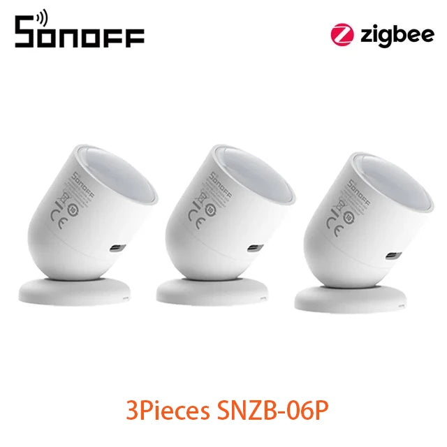 SONOFF SNZB-06P Zigbee Human Presence Sensor Rardar Detector Motion Light Sensing Smart Home Automation for Google Alexa Alice