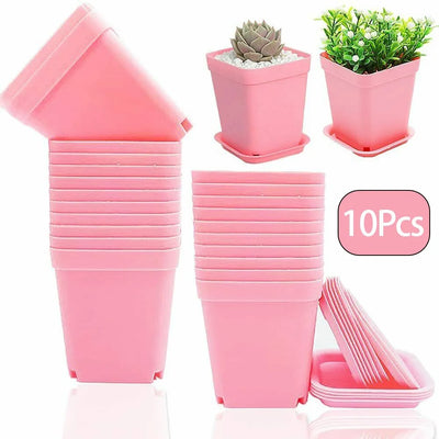 10PC Colorful Multi Square Nursery Flower Pot Plastic Nursery Pot Plant Seeds Nursery Box Transplant Flower Tray For Home Garden