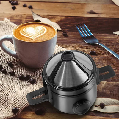 304 Stainless Steel Portable Coffee Filter Drip Coffee Tea Holder Reusable Mug  Dripper Tea Cup Set Pot Coffeeware