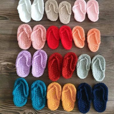 Newborn Photography Props Crochet Set Multicolors Slippers Handmade Knitted Slippers Set DIY Studio Accessories 10 Color
