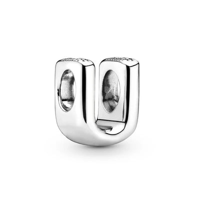 925 Silver Plate 26 English Letters Combined Freely Beads For Pandora DIY Charms Bracelet Keychain Jewelry Accessories Gifts