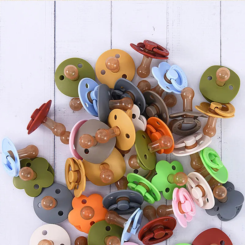 Baby Pacifier Silicone Baby Pacifiers Bibs Pacifier Clip Chain Newborn Boy Girl Candy Color Nipple Dummy Pacifier Soother 0-3Y