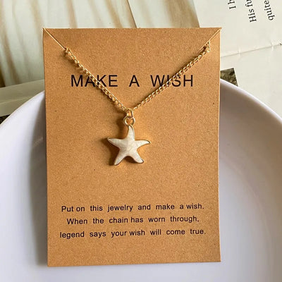 Lovely Starfish Necklace for Women Girl White Blue Black Pink Color Fashion Choker Necklace Gift For Friend Wholesale Jewelry