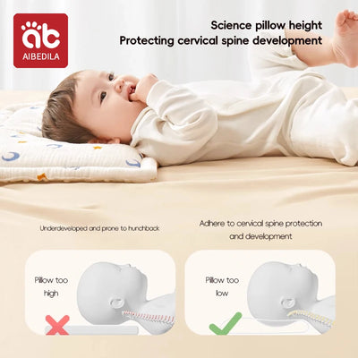 AIBEDILA 25x40cm Cotton Children's Pillowcase Cartoon Style Kindergarten Special Pillowcase Soft Breathable Baby Pillowcase