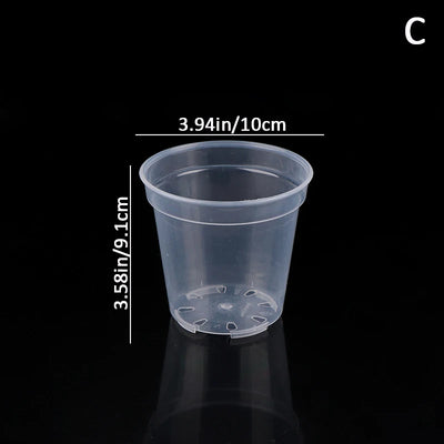Home Garden Round Planter Pot Orchid Nursery Container Planter Container Transparent Orchid Container Round Starting Pot