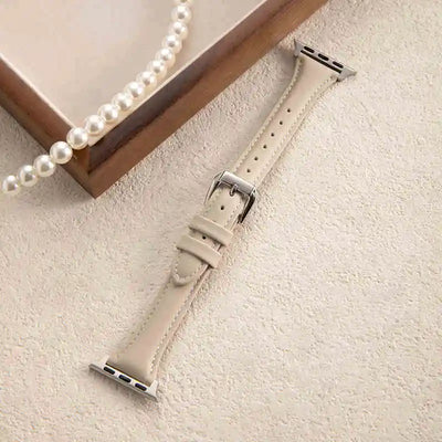 Slim Leather Strap For Apple Watch Series 10 42/46mm 9 8 7 41mm 45mm Band 38/42mm Ultra 49mm Bracelet iWatch SE 6 5 4 3 40/44mm