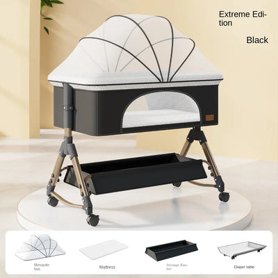 K-star Baby Crib Newborn Small Bed Splicing Large Bed Cradle Bed Sleeping Basket Movable Foldable Portable And Multifunctional