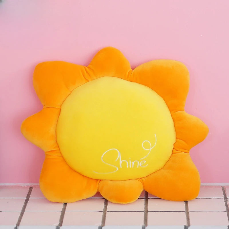Stuffed Rainbow Cushion Girly Room Decor Moon Lightning Pillow Bay Window Lovely Weather Setting for Kids Bedroom Seat Pillow
