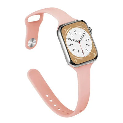 Slim Silicone Strap For Apple Watch Band 45mm 44mm 40mm 41mm 42-38mm sport bracelet iwatch series 8 7 se 3 4 5 6 9 ultra 2 49mm