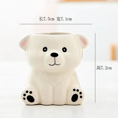 Cartoon Cute Fleshy Flowerpot Desktop Display Potted Container Decoration Gift Balcony Plant Ceramic Creativity