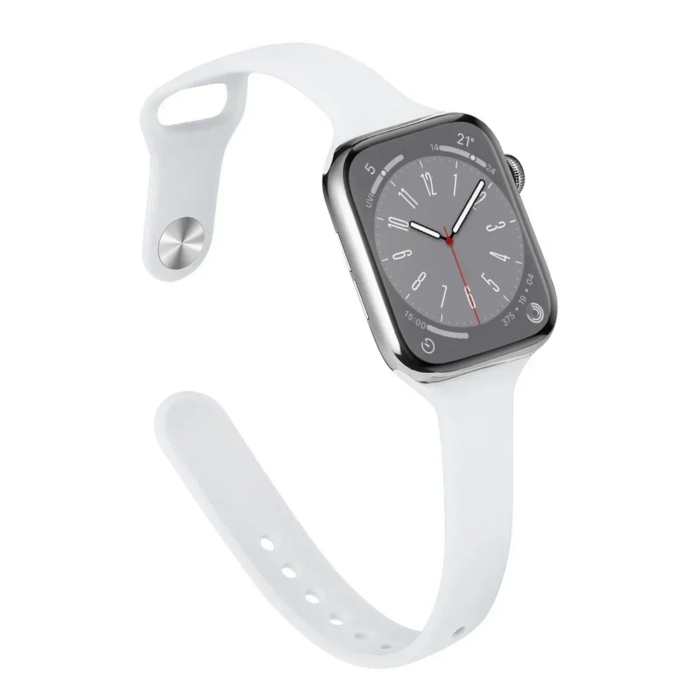 Slim Silicone Strap For Apple Watch Band 45mm 44mm 40mm 41mm 42-38mm sport bracelet iwatch series 8 7 se 3 4 5 6 9 ultra 2 49mm