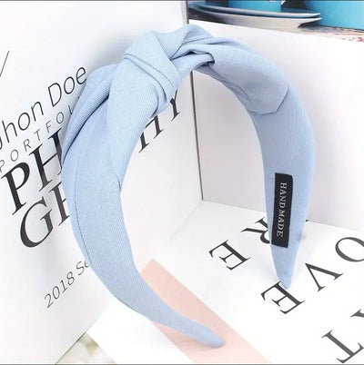 New Fashion Knotted Headbands for Women Solid Color Girls Cloth Hair Bands Wide Hairband Soft Hair Hoop Hair Accessories