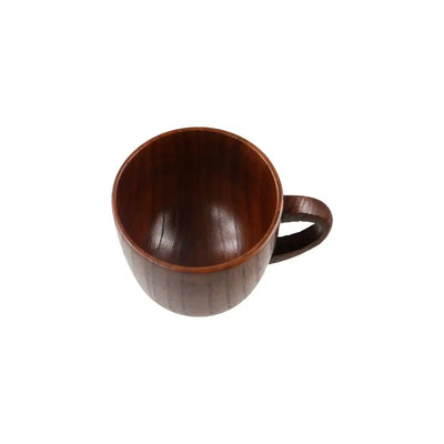 Drinkware Vintage Wooden Tea Cup Japanese Style Handmade Wood Coffee Mug with Handle Solid Wood Drinking Cup Restaurant